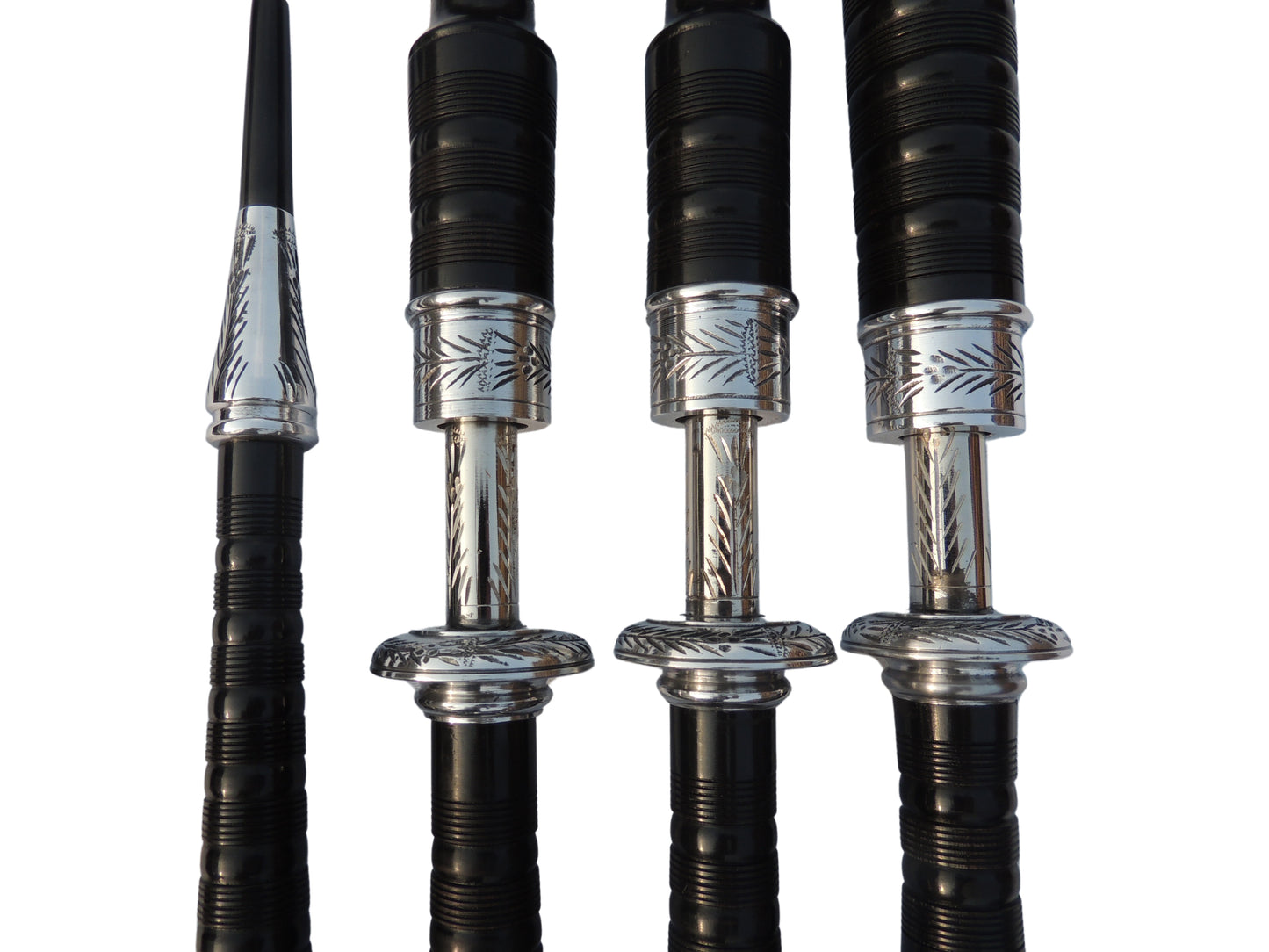 Highland Bagpipe | B-5 | Engraved Nickle Mounts, Slides & Ferrules