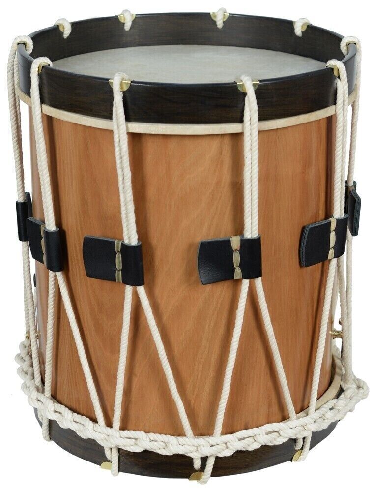 Tambor de la época del Renacimiento - Tambor de herencia militar - Concha de cocobolo india con aros negros