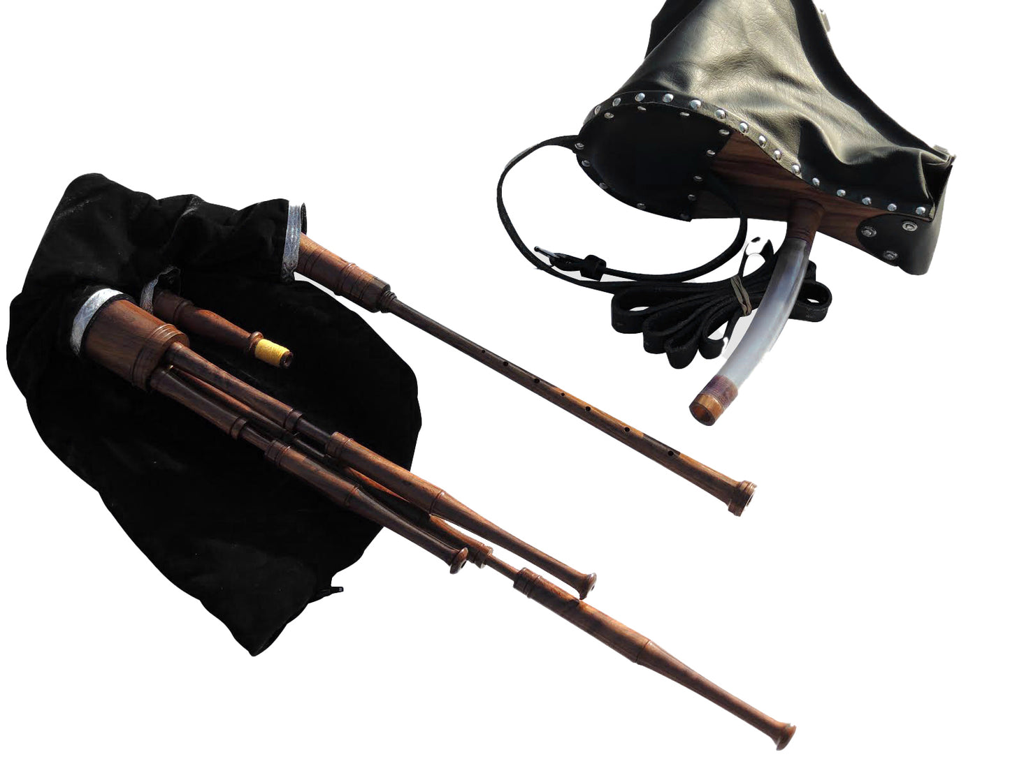 Scottish Smallpipes - Indian Cocobolo Wood - Wooden Mounts