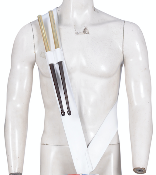 Tambor de la época del Renacimiento - Tambor de herencia militar - Carcasa de nogal con aros pintados de rojo