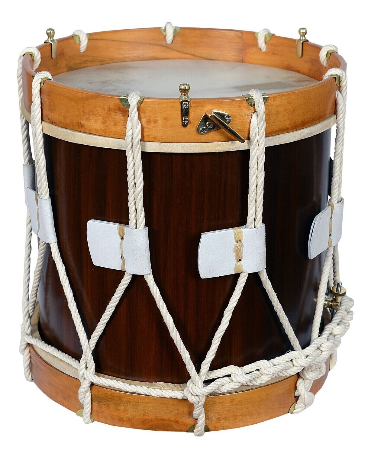 Tambor de la época del Renacimiento - Tambor de herencia militar - Aros de cáscara de nogal y cocobolo indio 